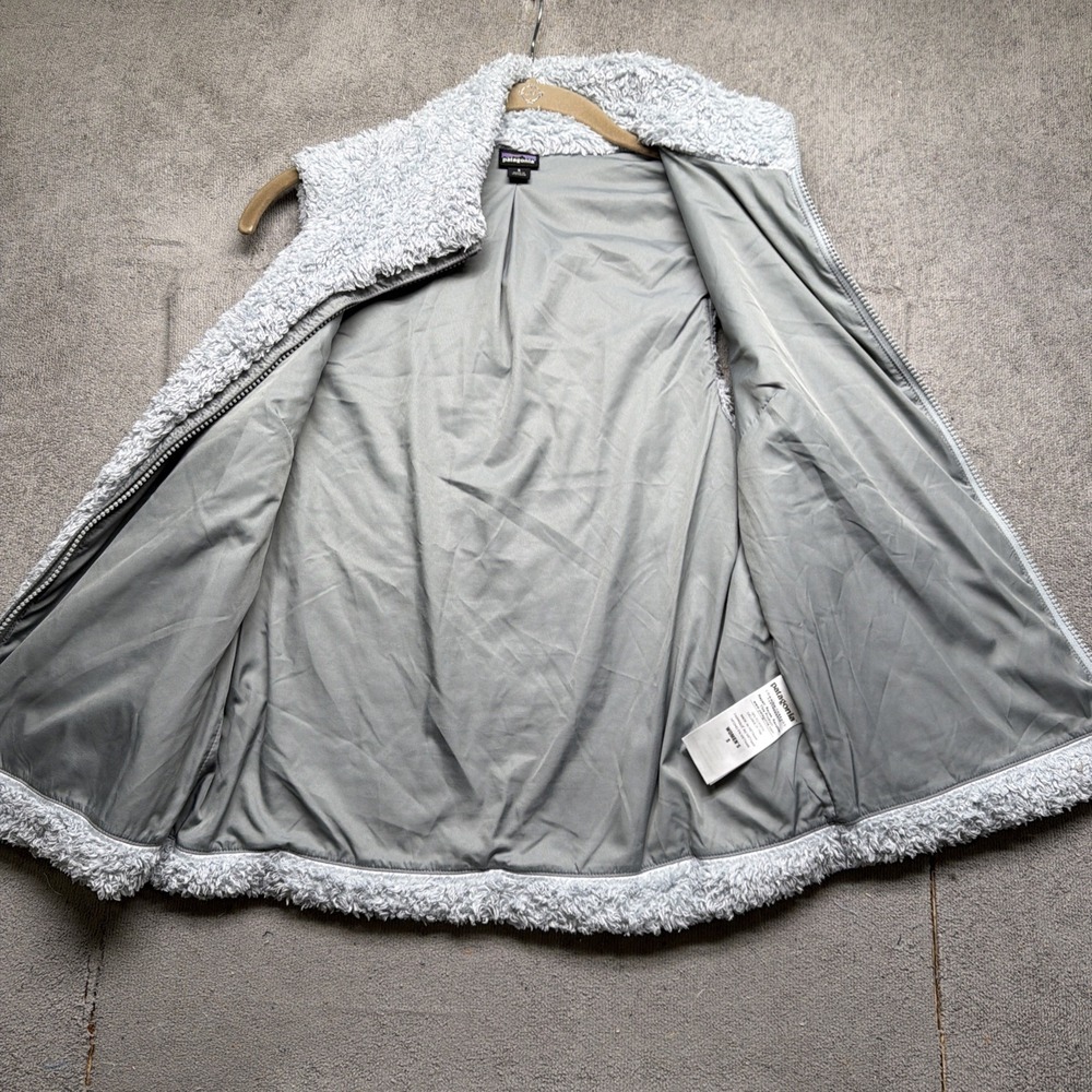 Patagonia Vest Los Gatos Fleece Gray‎ Full Zip High Pile Womens Small - Picture 5 of 9
